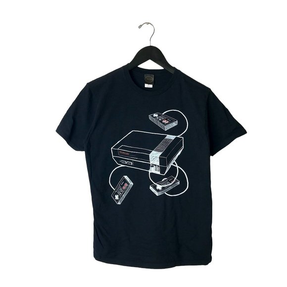 Nintendo Classic Game Console T Shirt Adult Black M Medium Video Game Solid Logo - Picture 1 of 10